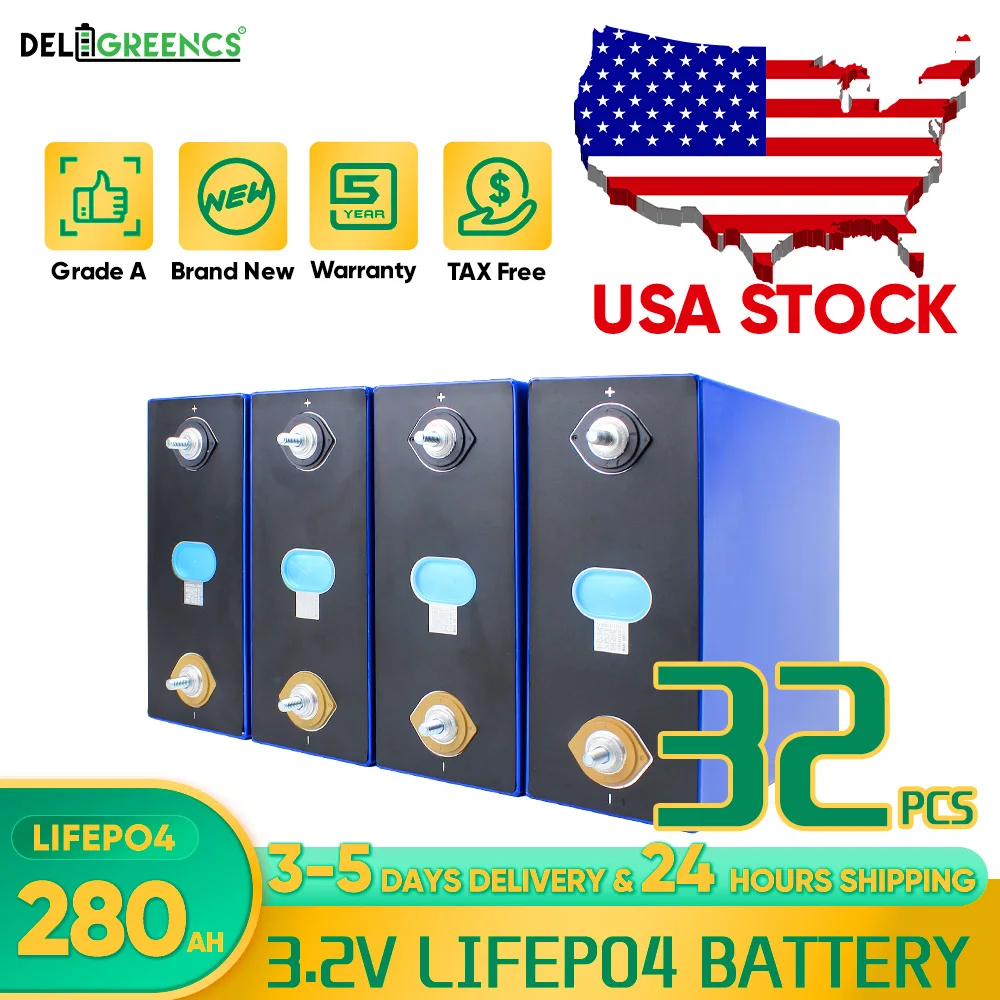 US Stock Wholesale Lifepo4 EVE280K Battery Grade A Power Bank  32/48 PCS Bateria las vegas For Solar Electric Scooter