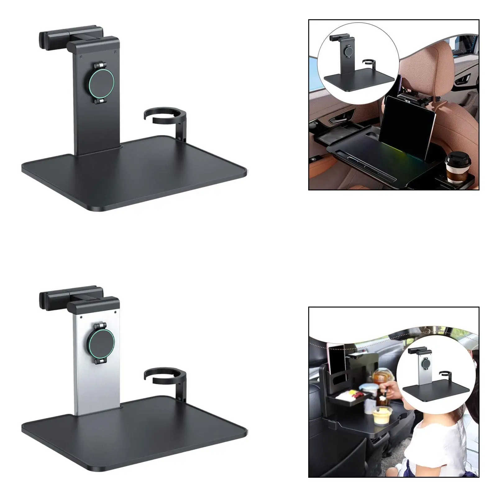 

Aluminum Alloy Car Seat Tray Table Backseat Organizer Sturdy Foldable Desk for Road Trips and Daily Commute