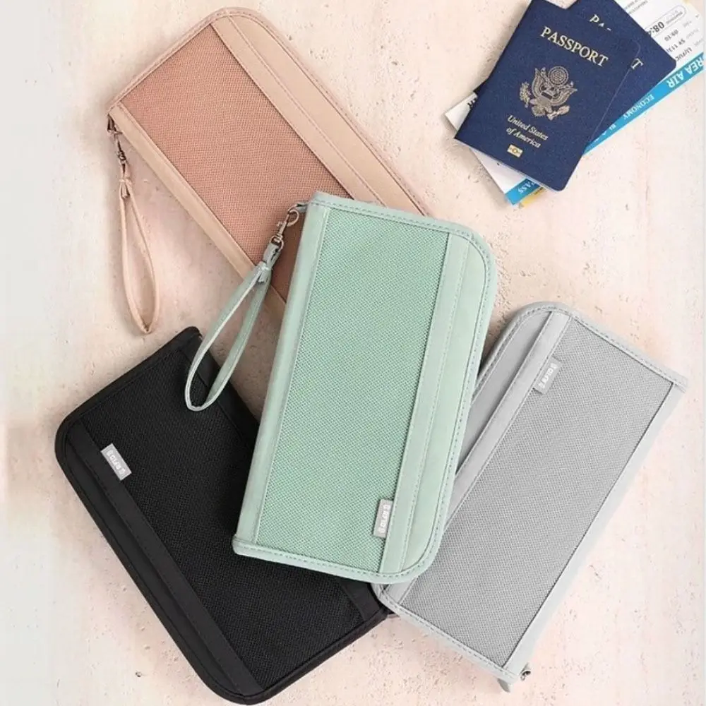 

Multifunctional Card Holder Anti Theft with Zipper Travel Wallet Protective Cover Large Capacity ID Card Protector
