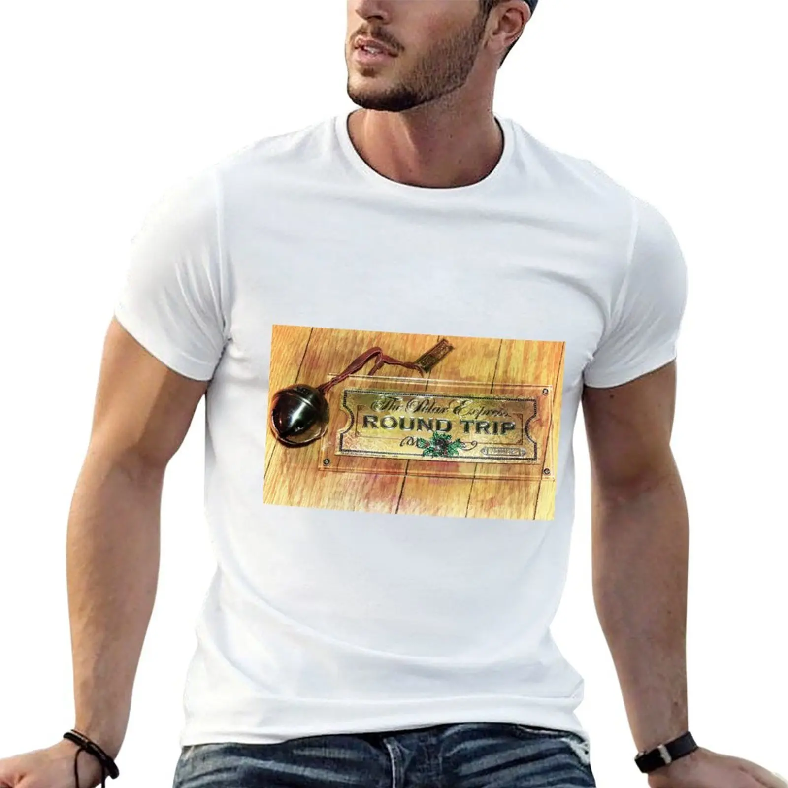 Polar Express Bell and Ticket T-Shirt oversize t-shirts man vintage anime shirt mens t shirts top quality