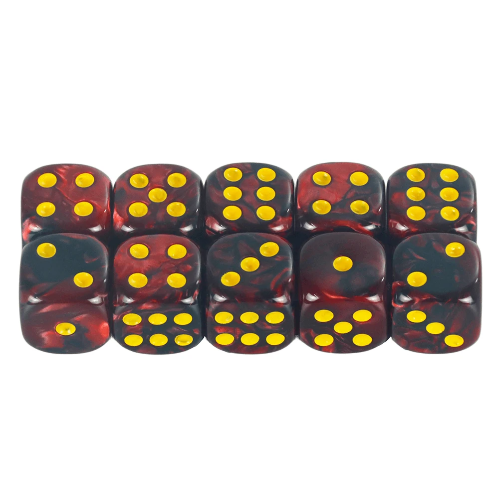 Premium Quality Round Dot D6 Dice Set for Table Board Gaming - 12mm Mixed Color, Pack of 10