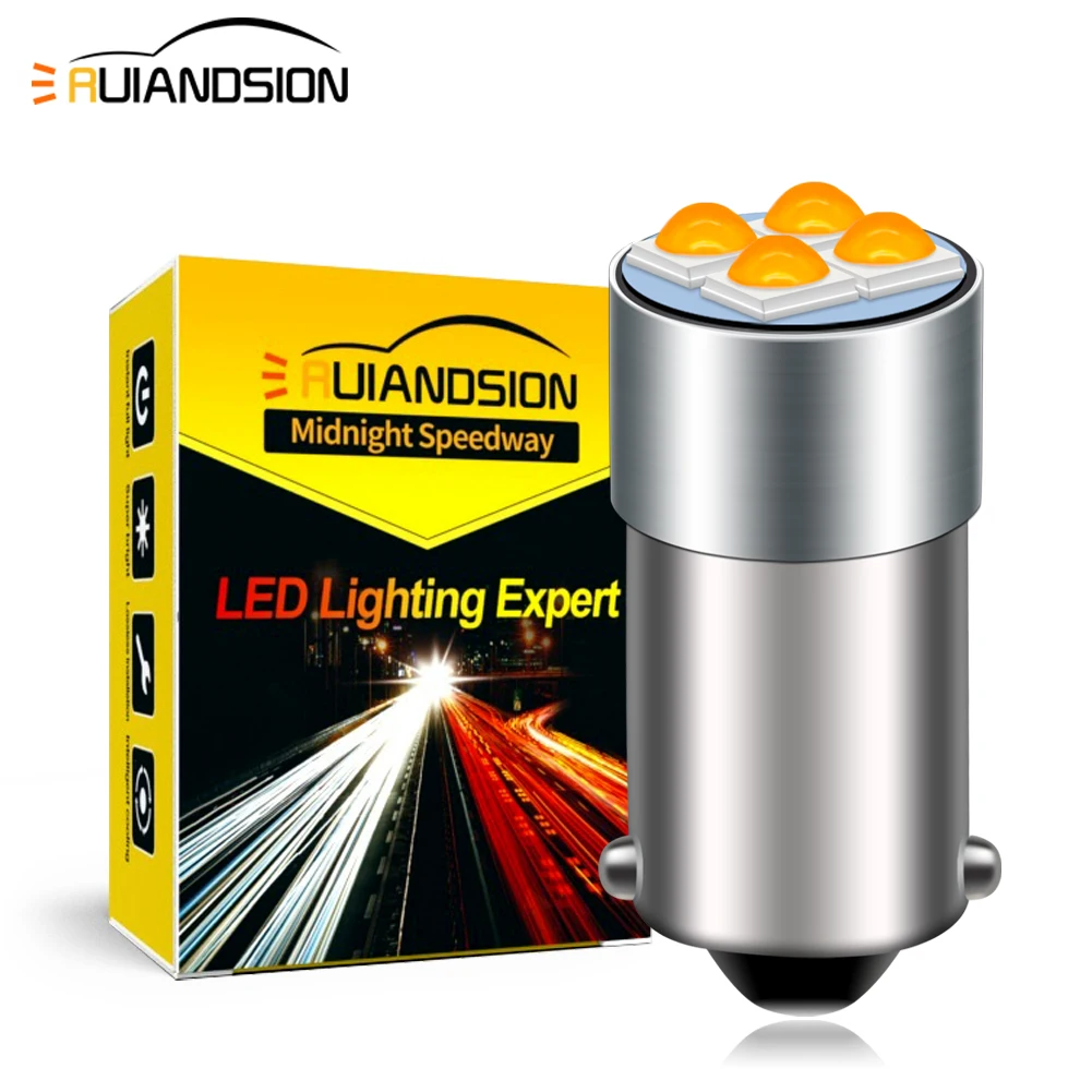 

2pcs 12V 24V 48V LED Light Bulbs Universal Fit BA9S T4W BAX9S H6W H21W BAY9S 64136 BAW9S 3030 Chips Non-polar for Car Trucks