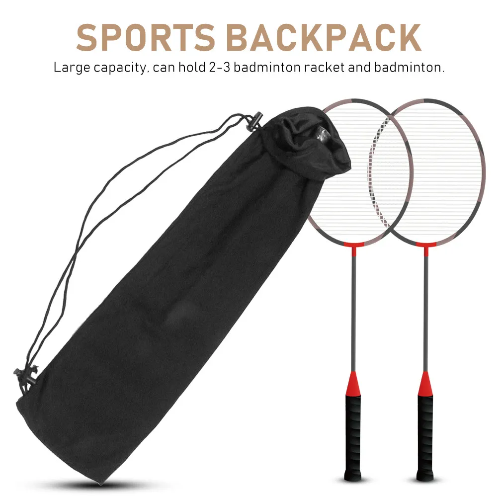 

Multi-Use Badminton Pouch Strong Resistant Smooth Drawstring Portable Racquet Organizer Ideal for Tennis Racket
