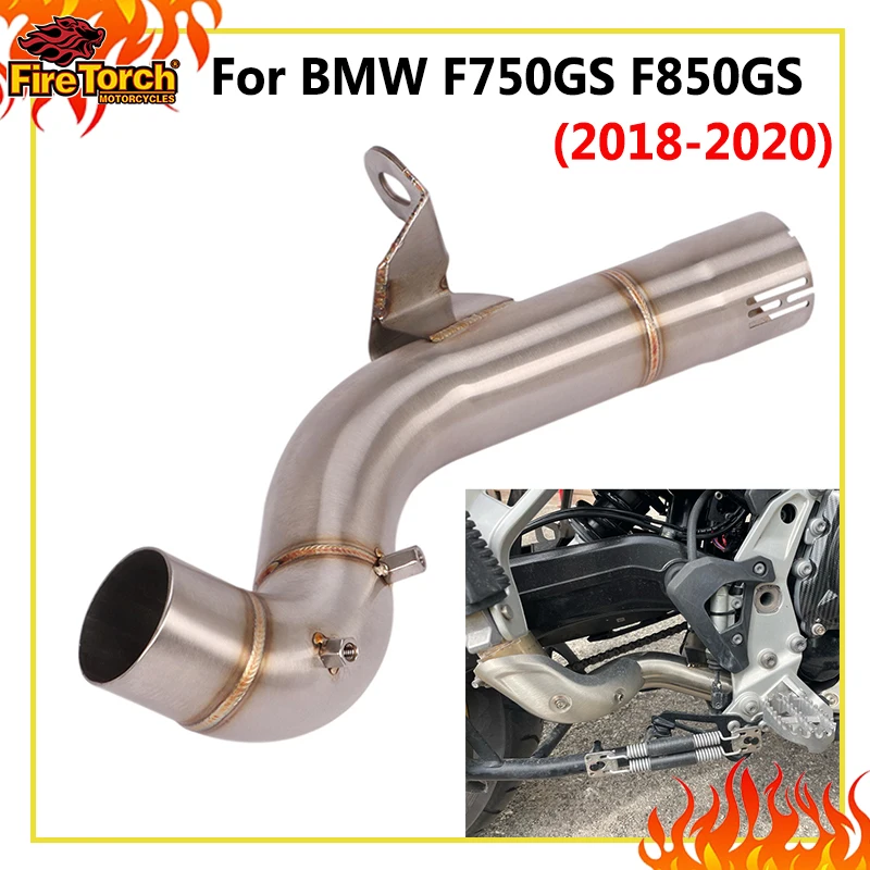 Slip-On-Auspuff für BMW F750GS F850GS F750 GS 2018 2019 2020 Motorrad, modifizierter Auspuff, Mittelrohr aus Edelstahl