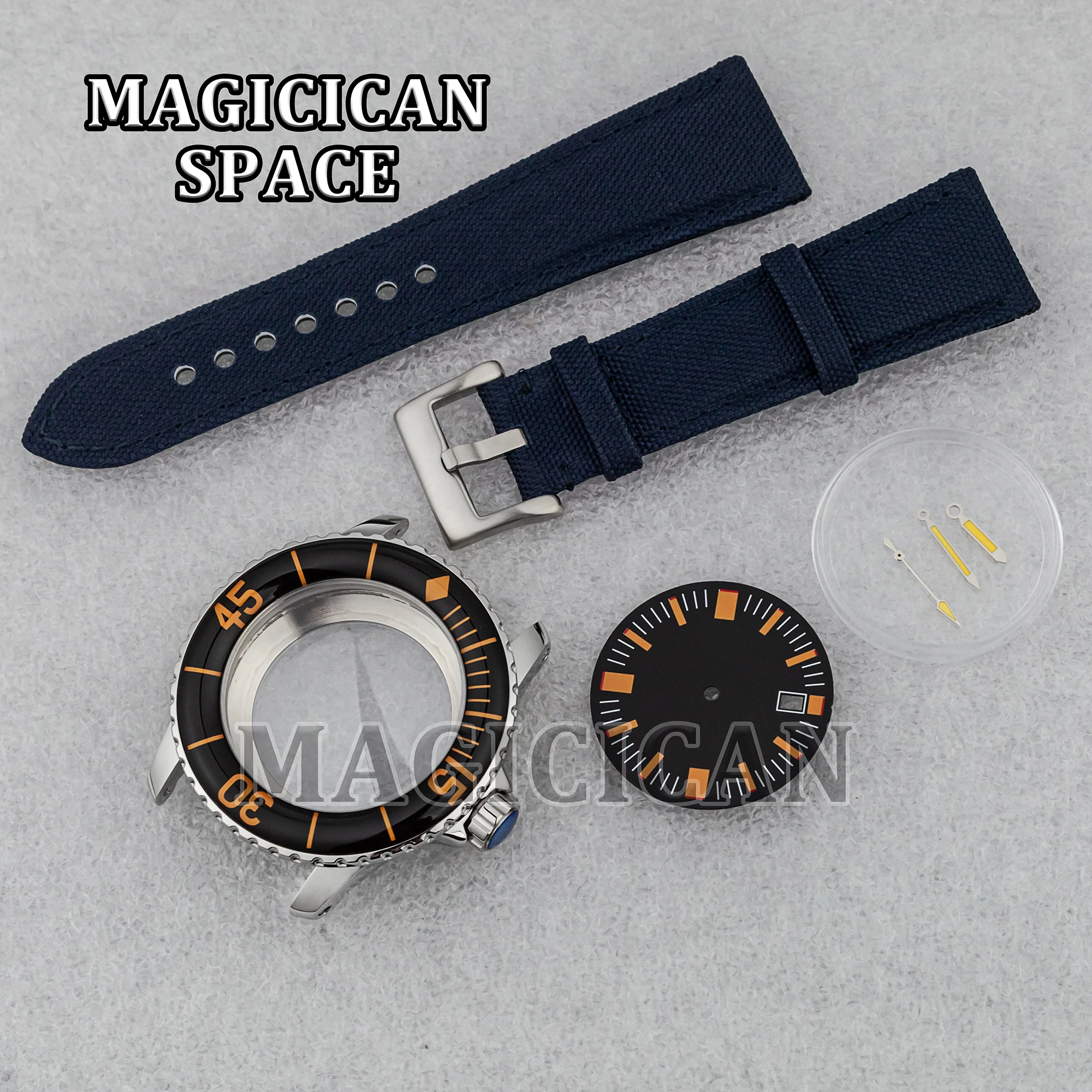 NH35 Case Nylon Strap Luminous Dial Hands for Fifty Fathoms Watch Accessories Replacements 45mm Watch Case fit NH35 Movement