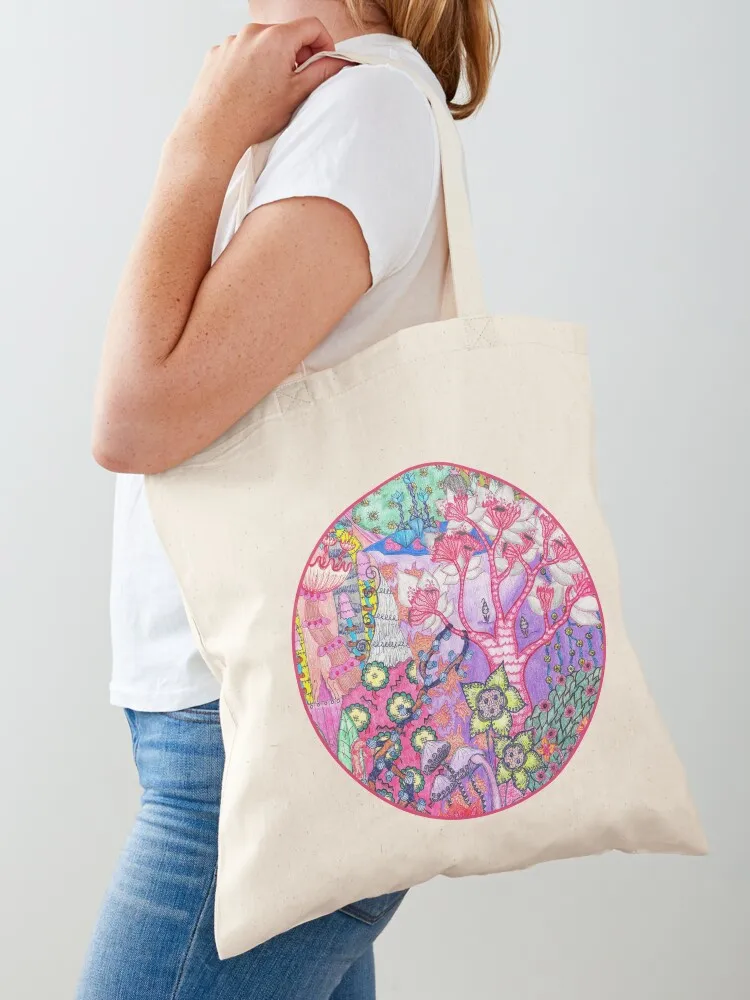 

Trippy Forest Full Version Tote Bag Lady bags canvas tote eco bag folding tote bag university