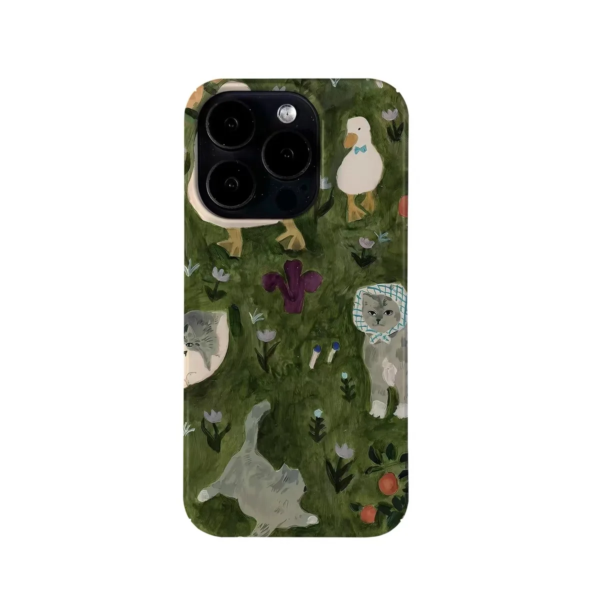

Green Oil Painting of Ducks Phone Case for IPHONE 17 Air 16E 15 PROMAX 14 Plus 13 12 MINI 11 PRO 16Plus XR Acrylic Phone Cover