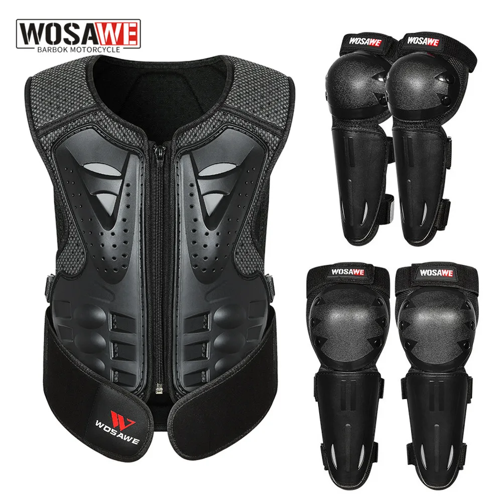 WOSAWE Protective Kids Motorcycle Armor MTB Bike Bicycle Sports Body Protection Gear Ski Snowboard Back Bandage Guard Vest