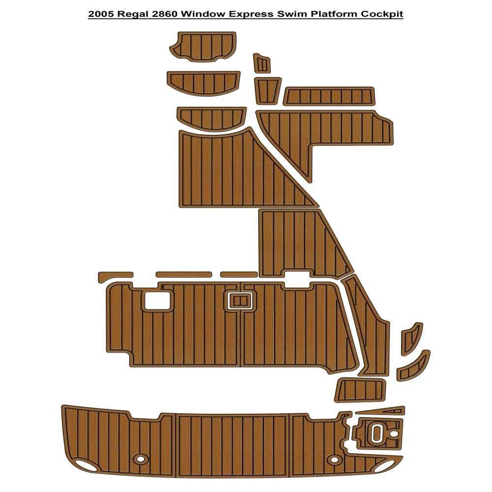 

2005 Re-gal 2860 Window Express Swim Platform Cockpit Pad Boat EVA Teak Deck Floor Mat SeaDek MarineMat Style Self Adhesive