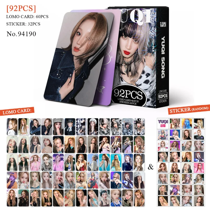 92pcs/set KPOP GIDLE New Album YUQ1 Solo LOMO Card SONG YUQI(G)I-DLE Girl Collection Gift Postcard Photo Card MINNIE SHUHUA