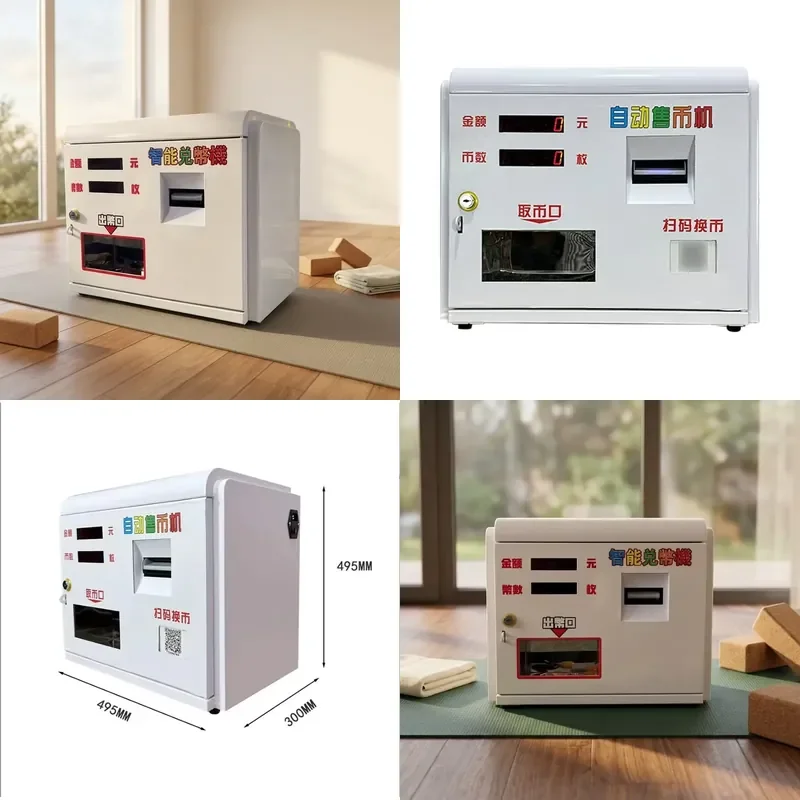 Arcade Game Machine Smart Brass Metal Coin Dispenser Fully Automatic Coin Changer Exchange Machine QR Code Scanning Banknote