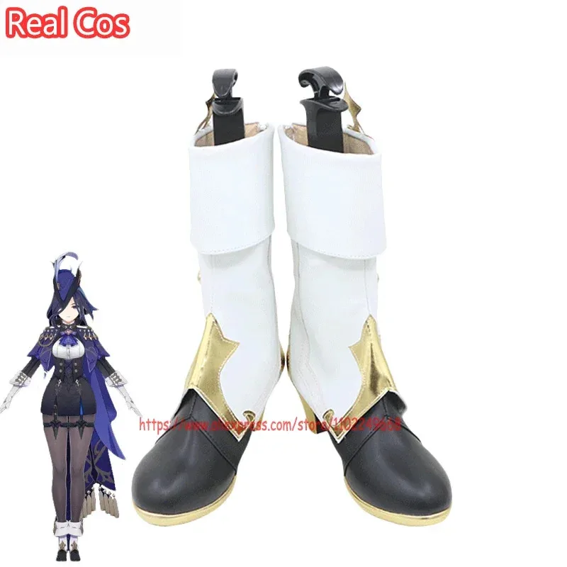 

Обувь для косплея Genshin Impact Clorinde, обувь из искусственной кожи, карнавальные ботинки на Хэллоуин, индивидуальный заказ