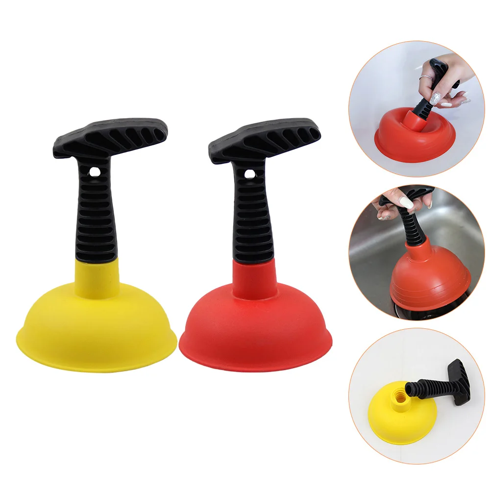 2 Pcs Plumbing Tool Kitchen Plunger Sink Small Detergent Tpr Bathroom Cleaning Tool Best Clog Remover Toilets Anti Clogging