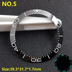 39.3*31.7 or 40.7*32.7mm Sloping Luminous Ceramic Bezel Insert Replacement of watch accessories Ceramic Bezel Insert