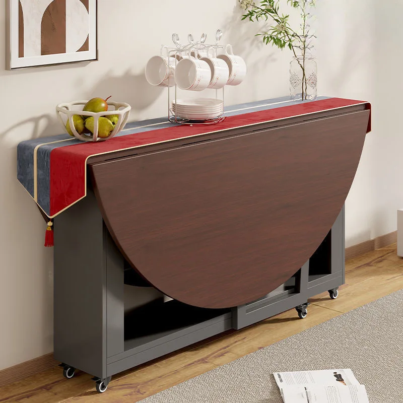 Folding dining table household small apartment foldable eating table simple restaurant simple dining table movable large round t