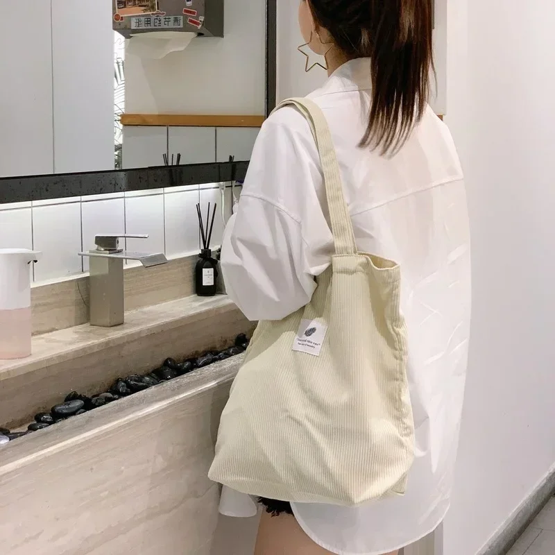 

Women's Leisure Shopping Handbag Corduroy Bag Women's Shoulder Bag Women's Soft Environment Storage