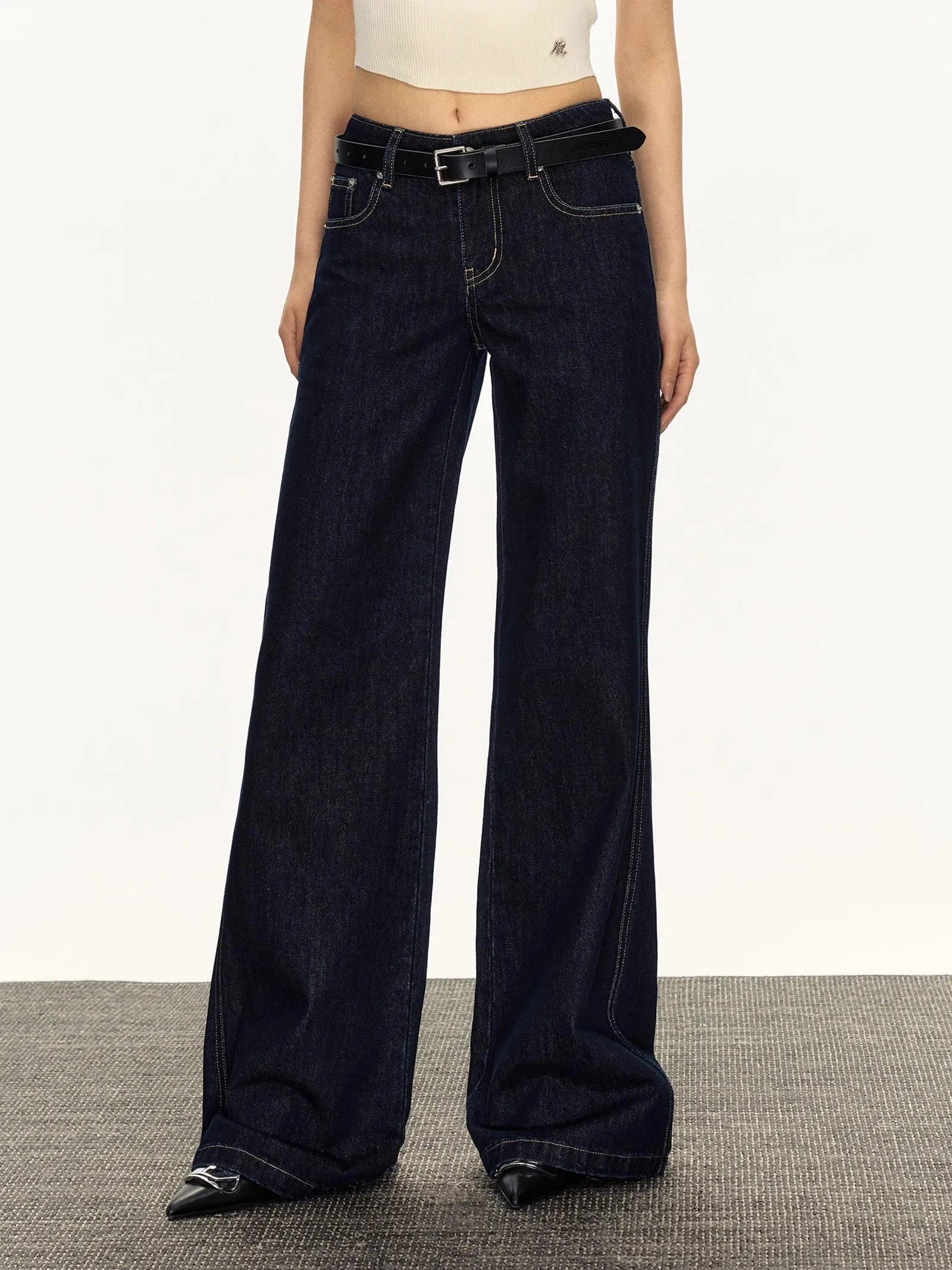 Slim Fit Flared Jeans for Women High Fashion Causal England Style Y2K Street Work Low-waisted Pants Streetwear