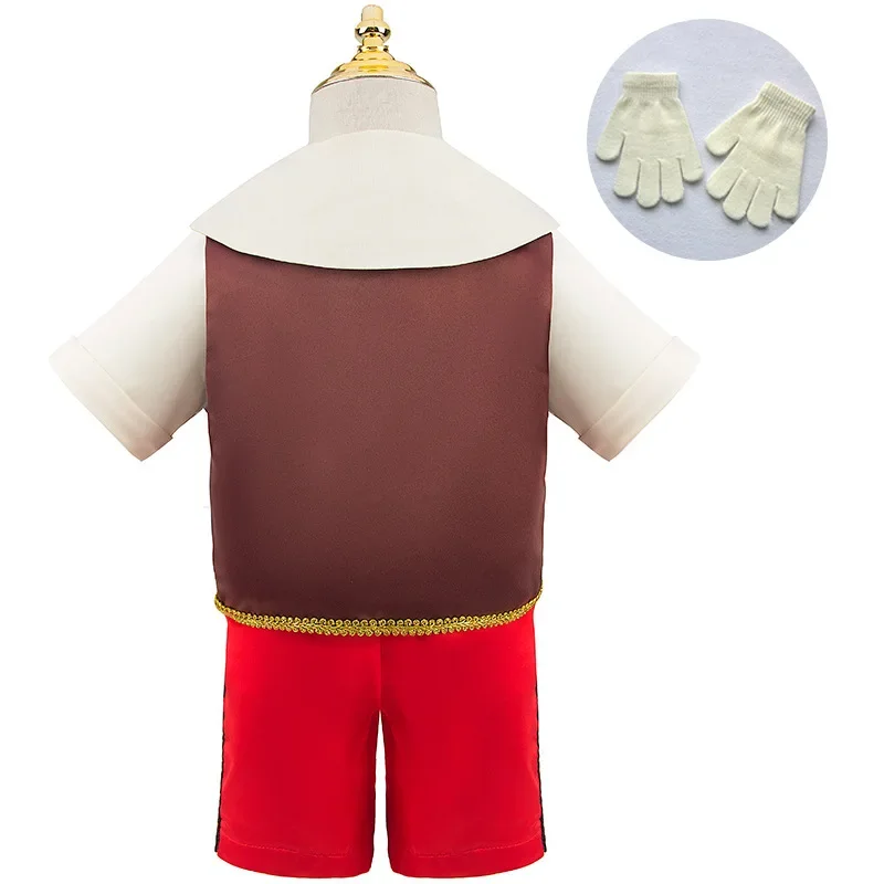 HN8 สินค้าใหม่ Pinocchio Boy Overalls สามชิ้นชุดคอสเพลย์ชุดเล็กชุด Costumes8...Gf