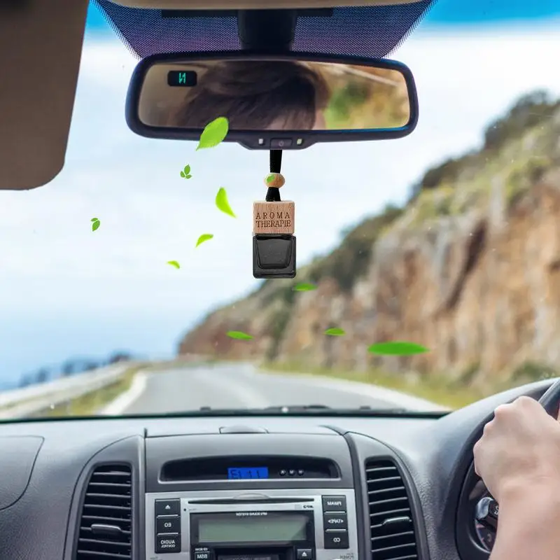 Car Perfume Diffuser Pendant Refillable Glass 8ml Diffuser Bottle Perfume Pendant Empty Air Freshener With String Fragrance Oil