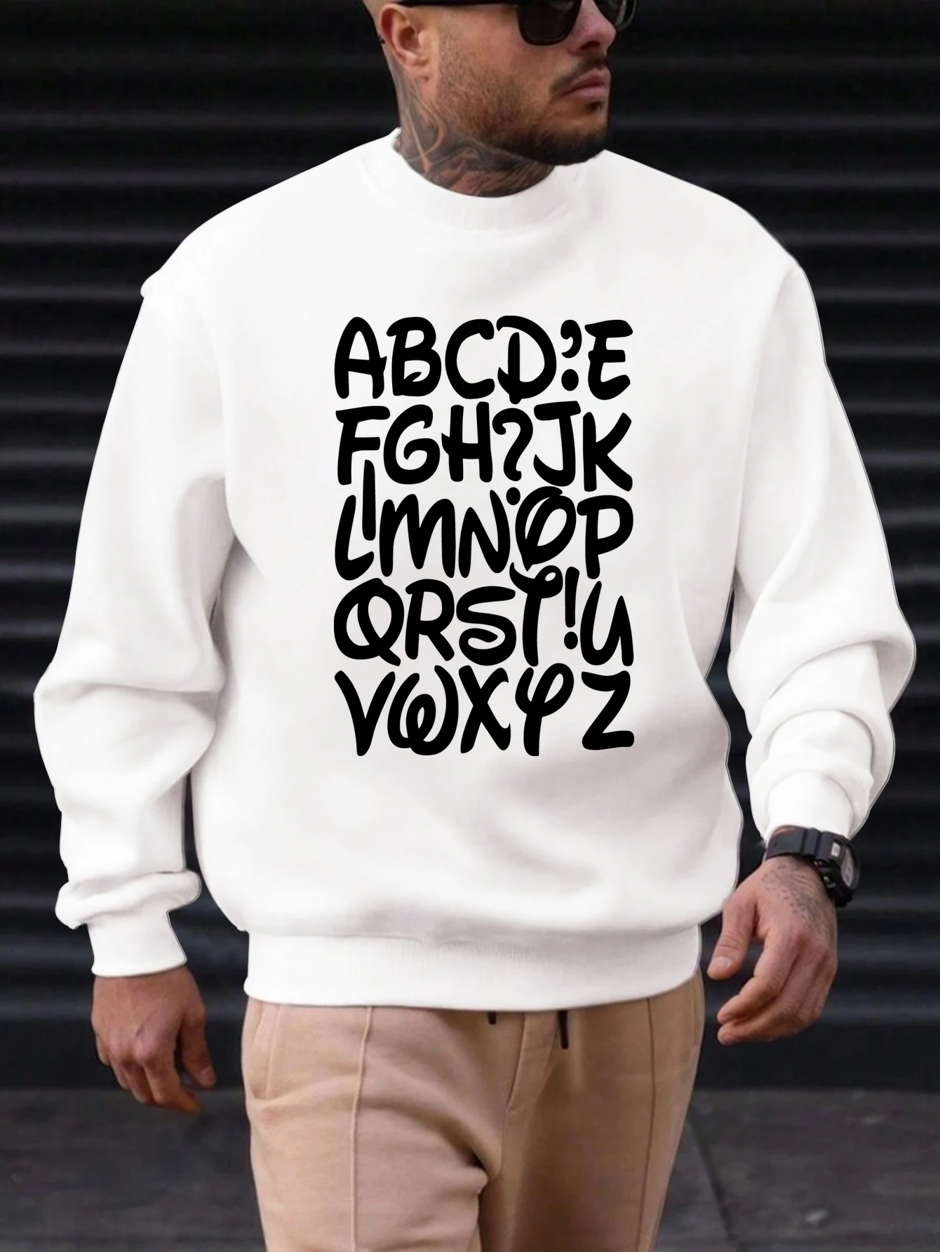 

2025 New Men's Cotton Sweatshirt ABCDEFGHJKLMNOP Pattern Printing Round Neck Fashion Casual High Quality Daily Top Clothing