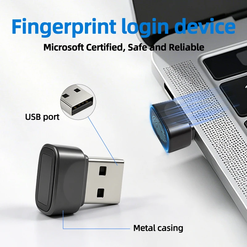 Biometric Fingerprint Reader USB Scanner For Windows 10 11 Hello Login Lock Screen PC Biometrics Security Key Safe Account