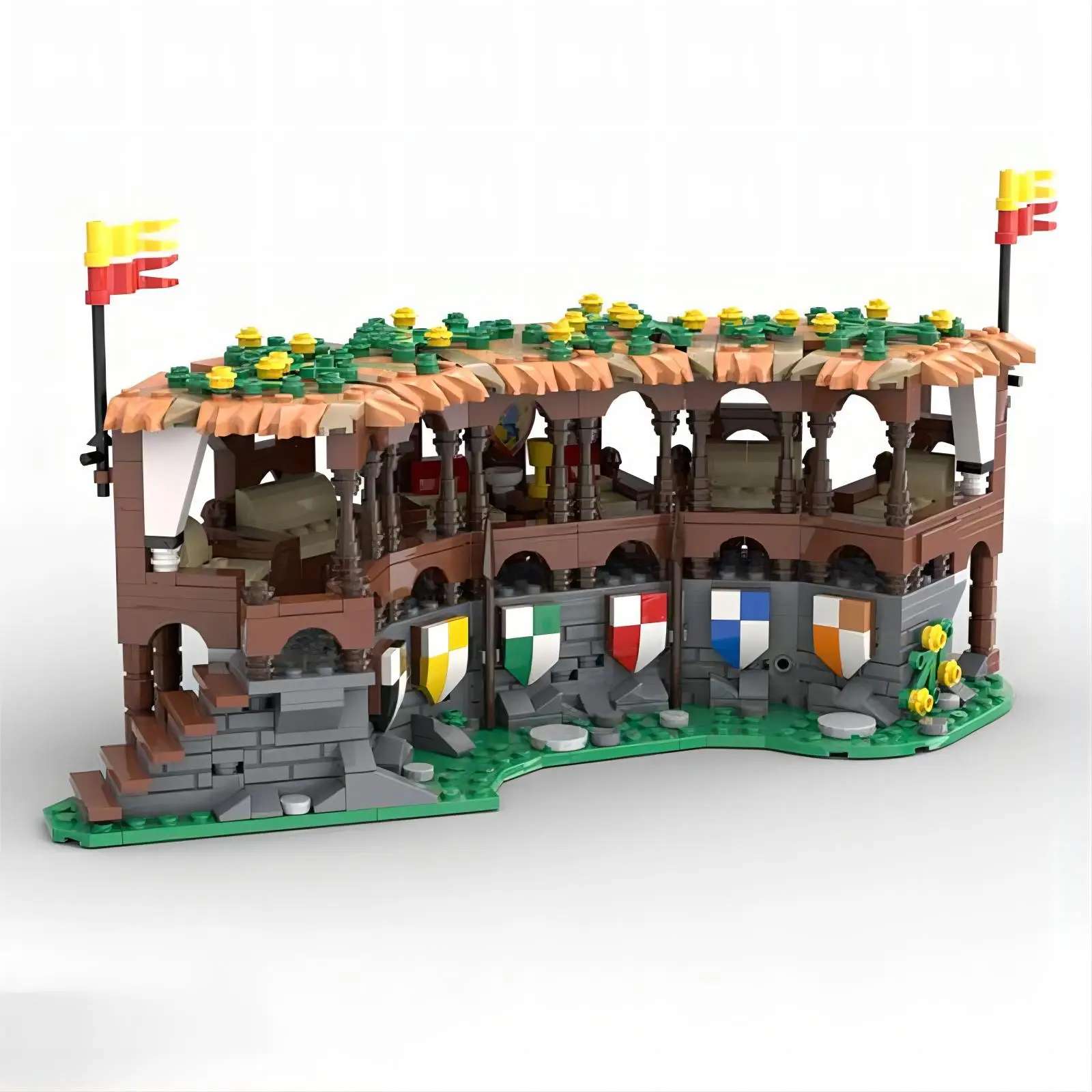 domestic-moc132506-architettura-medievale-tribuna-del-campionato-dei-cavalieri-leone-blocchi-da-costruzione-per-bambini-e-adulti