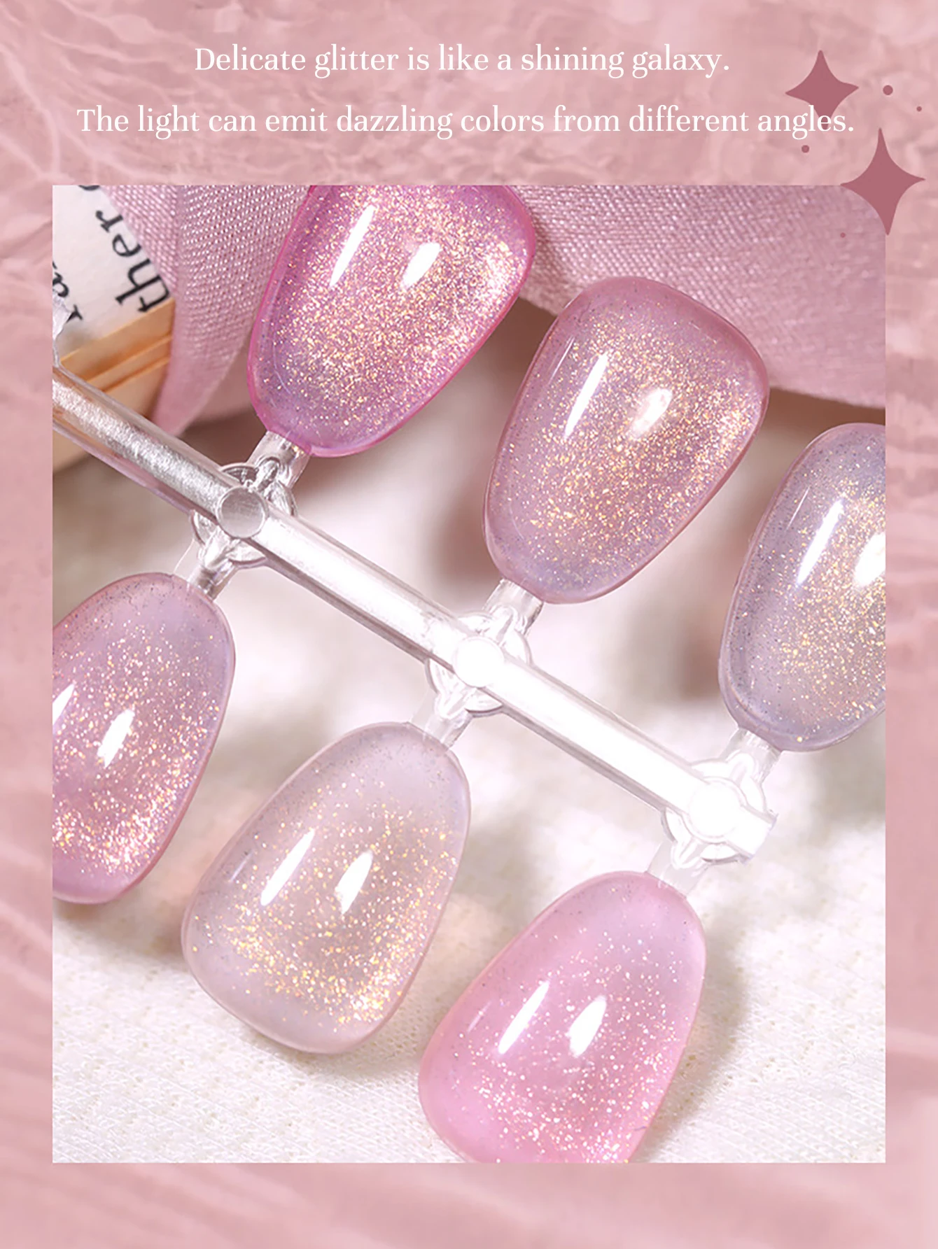 1 قطعة WS 2025 جديد الخريف الشتاء مبيعا الوردي هلام مسمار البولندية الجليد شفافة هلام اللون الجنية بيرليسسينت بريق مسمار الفن #5