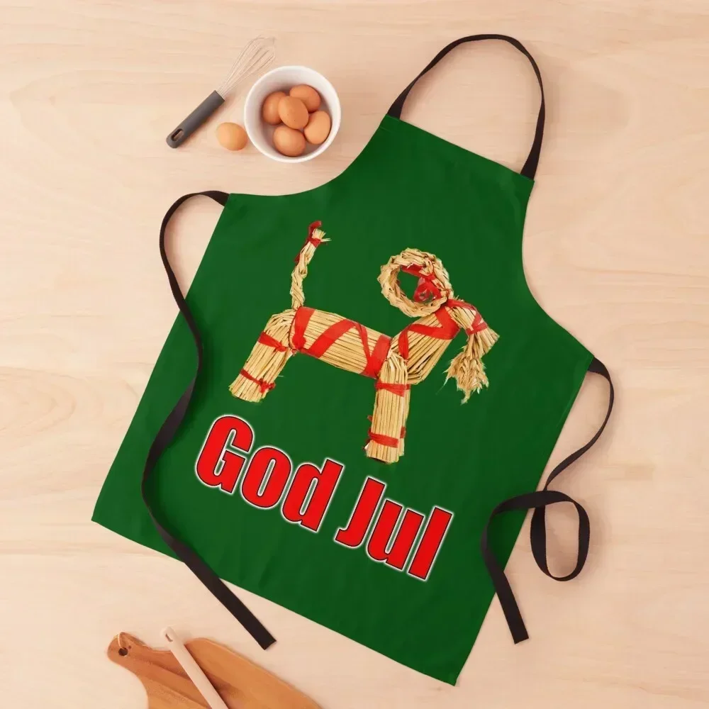 

Swedish Straw Christmas Goat God Jul Nordic Julbock Apron kitchen woman esthetician Waterproof cookings for women Apron
