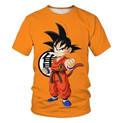 Camiseta de Dragon Ball para niño y mujer, camisa de manga corta con figuras de Anime, Son Goku, Vegeta, ropa de verano