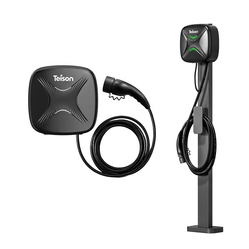 Teison Wholesale 7kw Ac Floor-mounted Wallbox  Type 2 Plug Mobile APP WIFI 4G OCPP Ev Charging Station