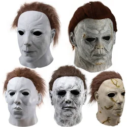 Disfraces de Halloween de Michael Myers para hombres, máscara de cara completa de silicona, grito de Terror, máscara de látex de anciano