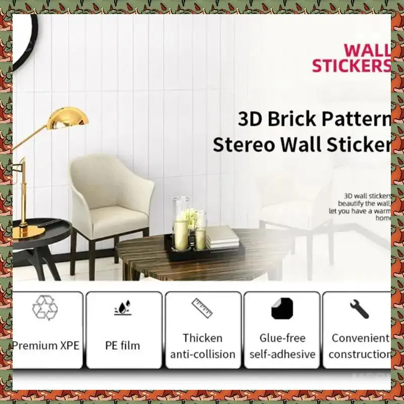 ABLQ 20Pcs 3D Wall Stickers Brick Self Adhesive Wallpaper Panels Home Decor Sticker,35X35cm