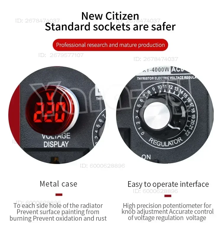 user-friendly 4000W AC Speed Controller: Voltage Regulator, Stepless Dimmer for Blower Speed & Temperature Adjustment