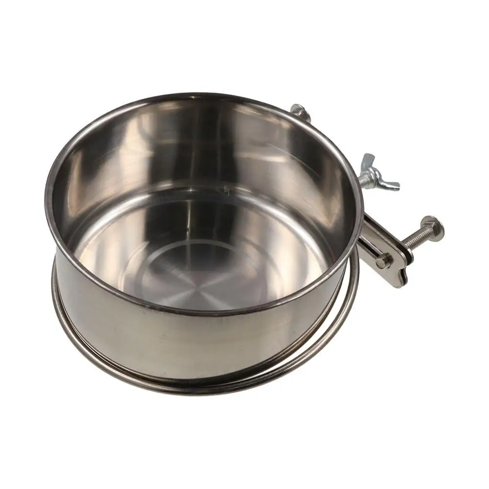 

Hanging Birds Food Bowls Stainless Steel with Clamp Holder Dog Water Dispenser Detachable Cage Mount Pet Cage Feeder Dishes