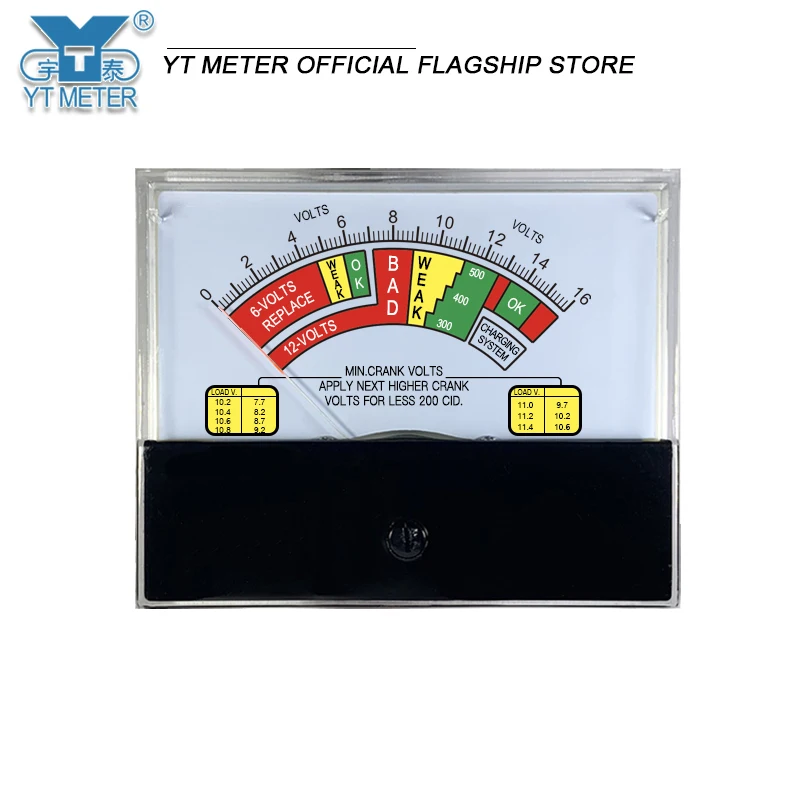 Instrumento Positivo do Teste da Bateria Voltímetro Positivo Vermelho Verde Amarelo Cor 44c2 16v Tamanho 80×100 mm