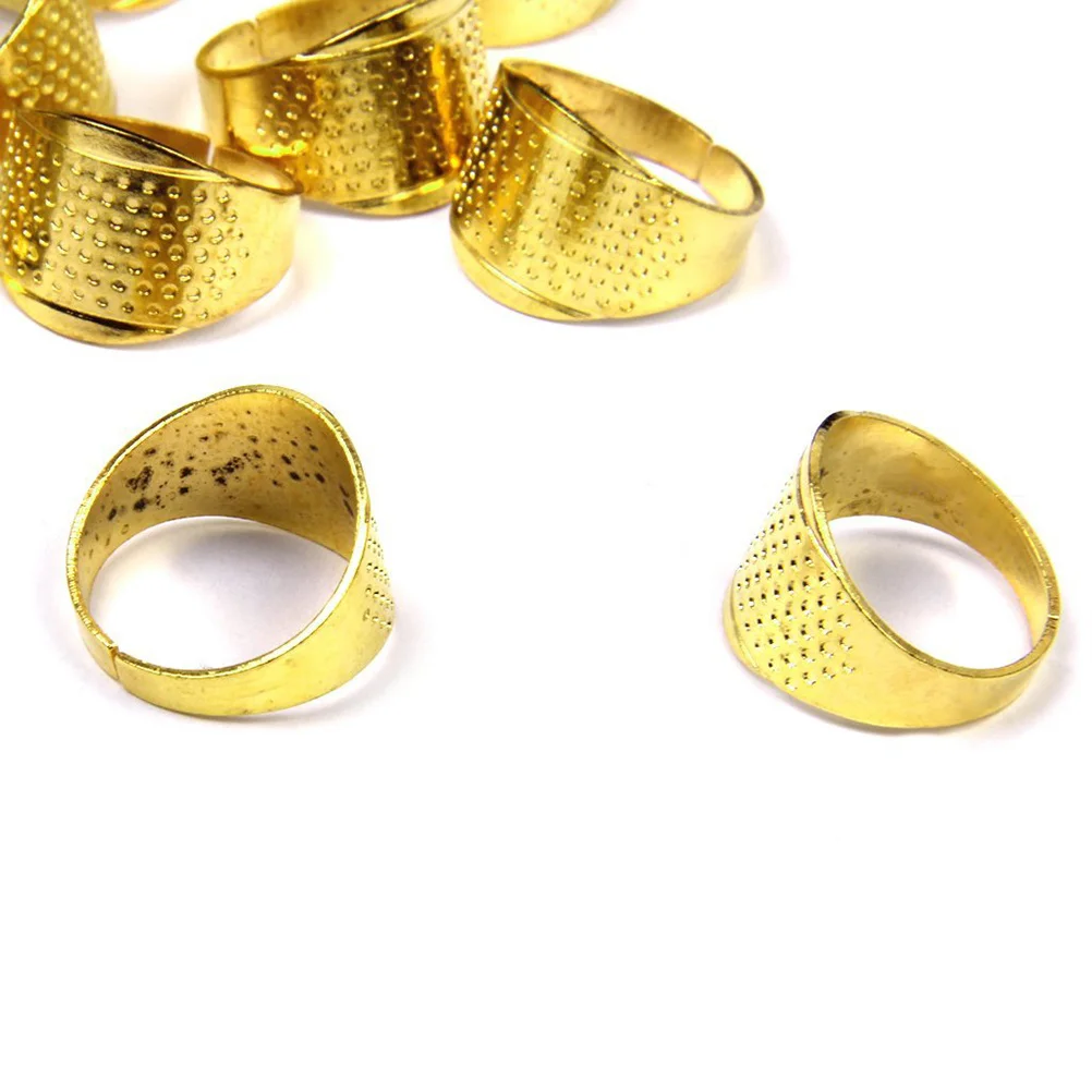 

10Pcs Copper Thimble Sewing Quilting Ring DIY Craft Finger Protector 17x13mm Ideal for Canvas Thimble Sewing