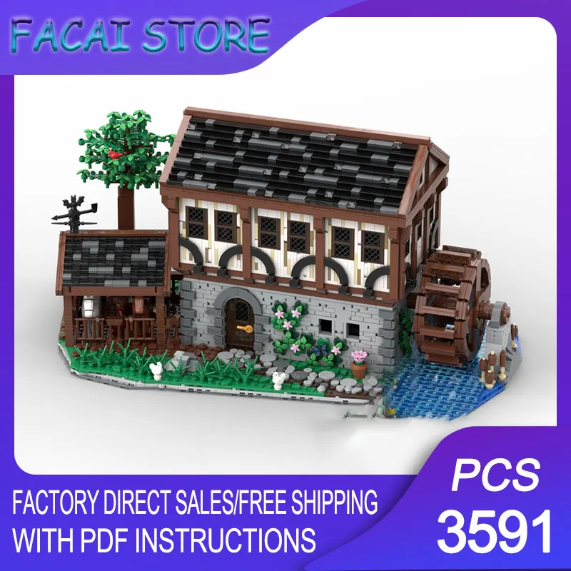 

Modular City Building Moc Building Bricks Modular Old Grain Mill (BDP11) Technology Blocks Christmas DIY Toy Construction Gifts