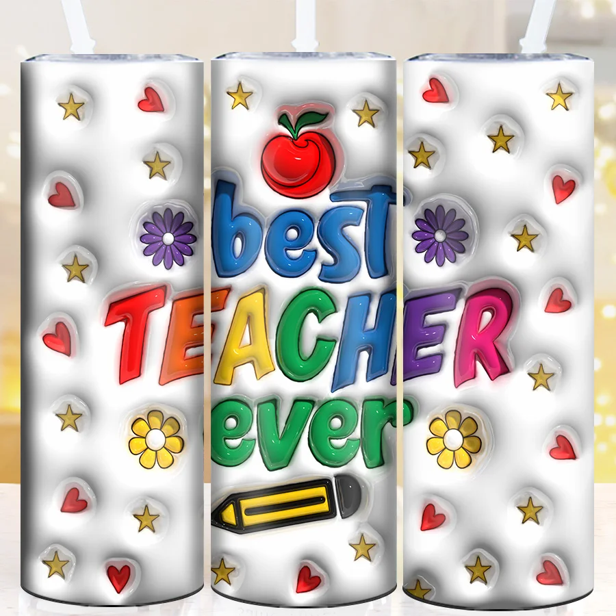 20oz Vacuum Party Tumblers With Straw Lid Stainless Steel 3D Print Logo 