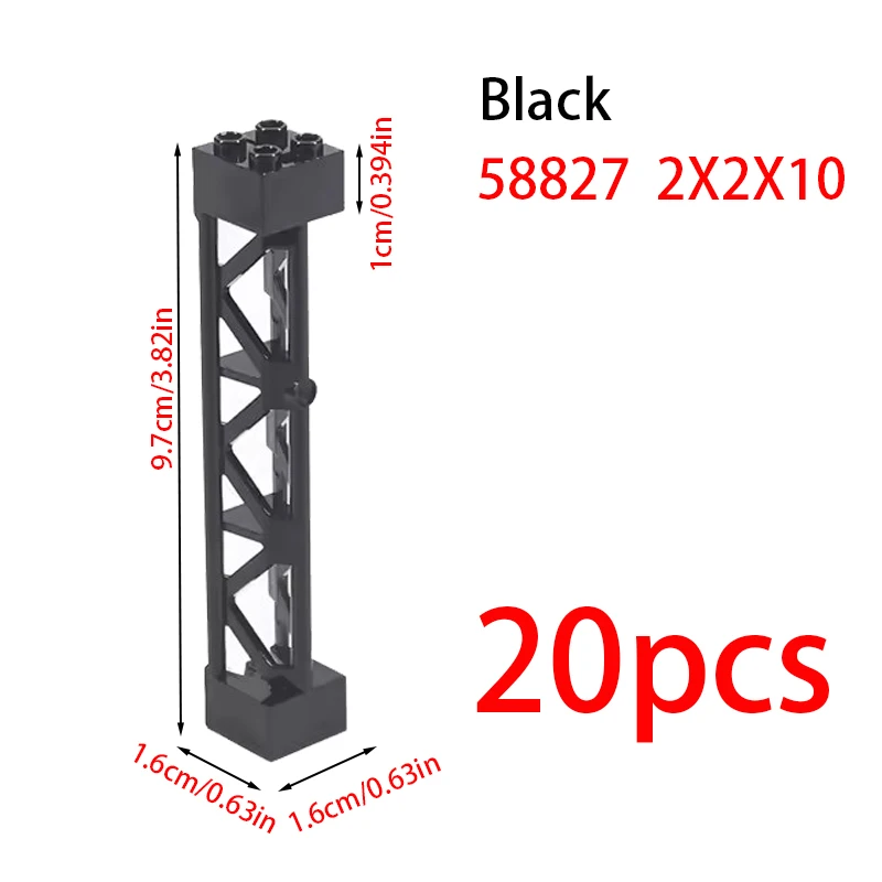Verhoogde dubbellaagse brugpier Lattice Tower Cross 58827 Bouwstenen Bakstenen Assembleert Idea View Deeltjes Railhek