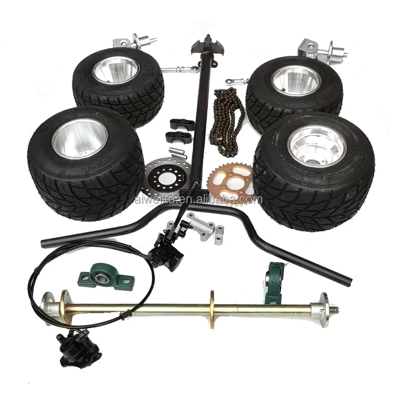 Four-wheel GO-KART Box Kart Modification Accessories Handle Steering Horn Rear Axle 65CM Rear Axle 5 Inch Tire