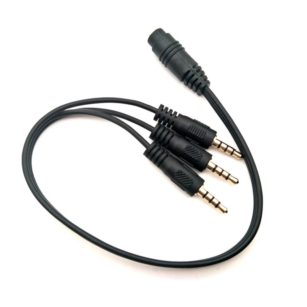 

Gold Plated 3.5mm TRS Stereo Female 3 Pole Jack to 3x 1/8 "3 Pole Plug Audio Headphones Adapter Splitter Cable 30cm/1ft