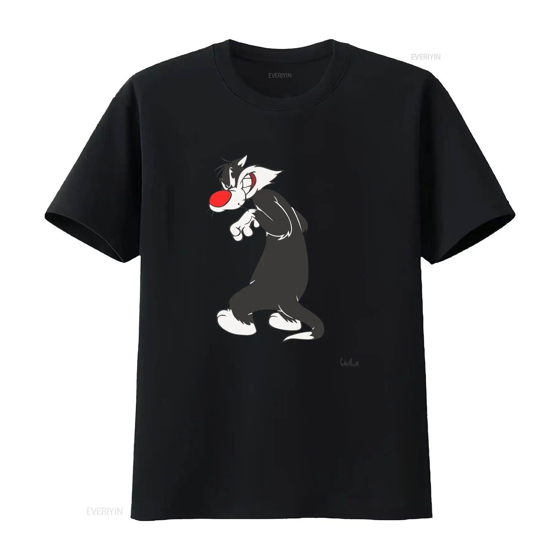 Camiseta Silvestre de Algodão Pesado Vintage Lavada para Uso Diário Masculino - Roupa Gráfica Levemente Estilizada, Macia e Confortável