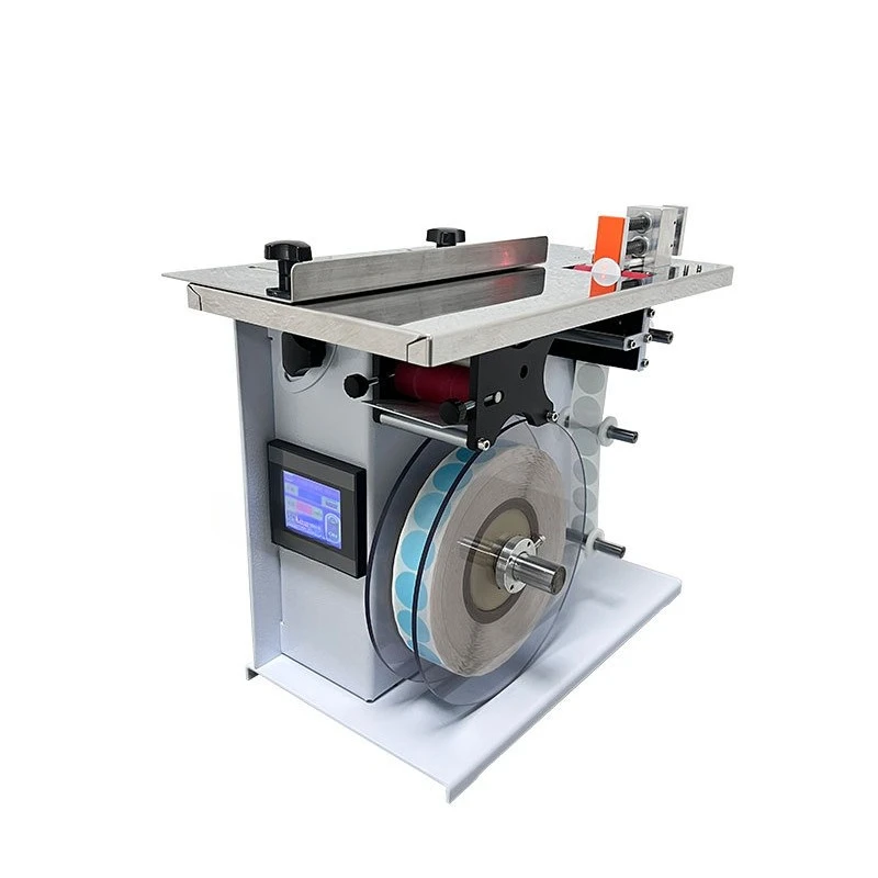 

Small desktop carton labeling anti-counterfeiting round label right angle semi-automatic corner sealing labeling machine box