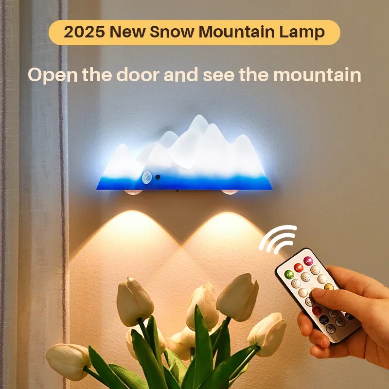 الإبداعية جسم الإنسان التعريفي الثلوج الجبل مصباح المنزل الجليدي الراقية جو الجدار مصباح غرفة نوم ليلة ضوء مصباح الليل الصغيرة #2