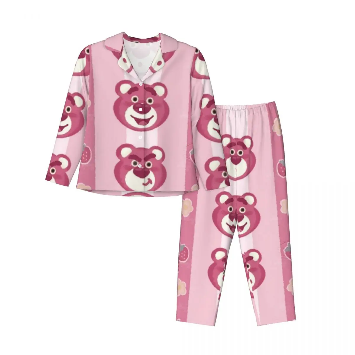 

Disney Lotso Lots-o’-Huggin’ Bear Women's Pajamas Set 2 Piece Set For Women Casual Long sleeve Suit