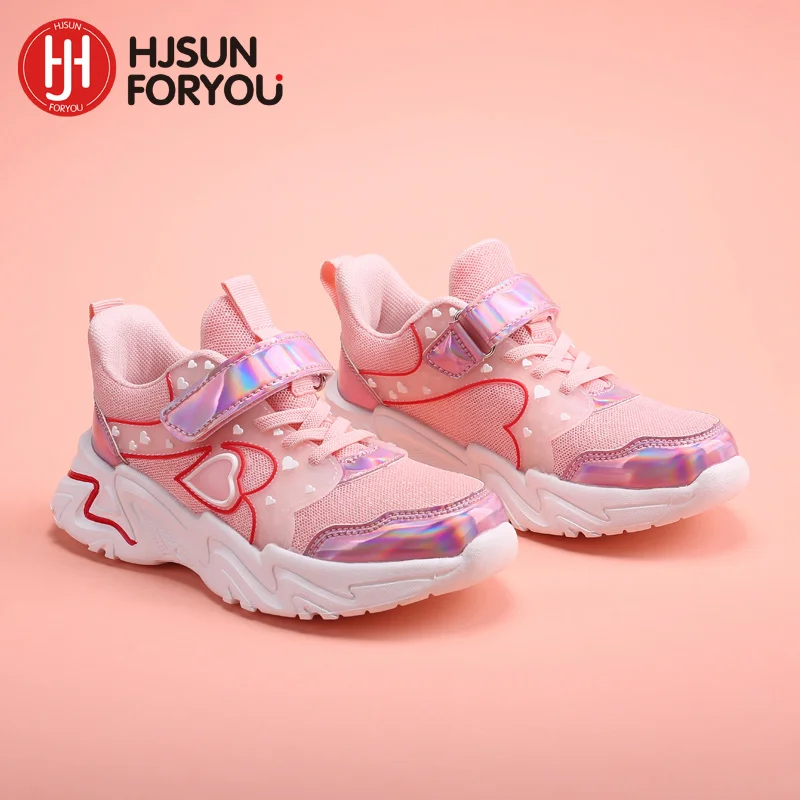 

Spring Autumn Kids Sneakers PU Girls Elegant Mesh Casual Light Children Non-slip Sports Shoe Fashion Breathable Running Shoes