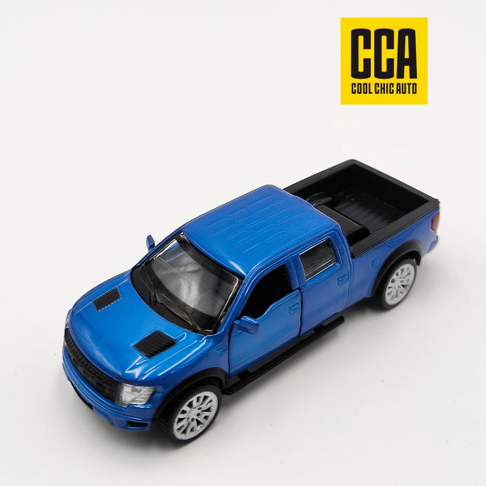 CCA a 1:52 blue Ford F-150 Raptor car model back car ornaments can open the door model car toys Christmas gift