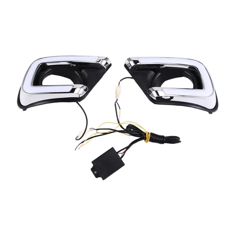 

LED Turn Signal Car Daytime Running Light Fog Lamp Hole DRL 1 Pair For Dodge Journey FIAT Freemont 2014-2017