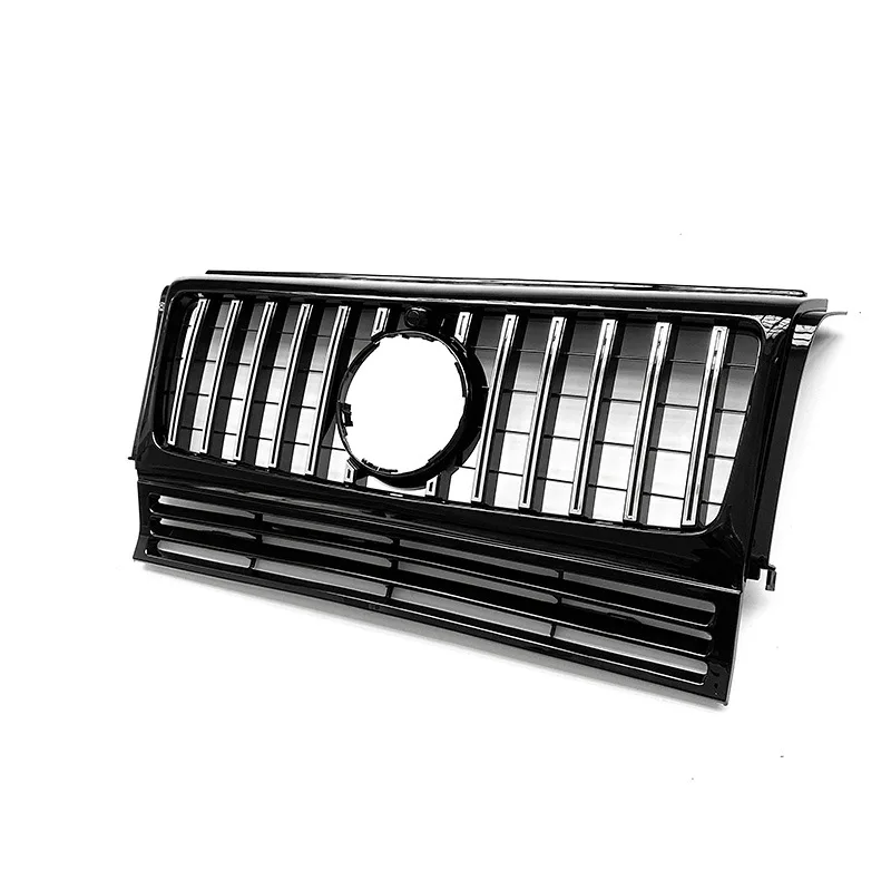Suitable for 2004-2018 G-Class W463 Modified GT Vertical Stripe Front Grille Intake Grille Made of ABS Material for Replacement