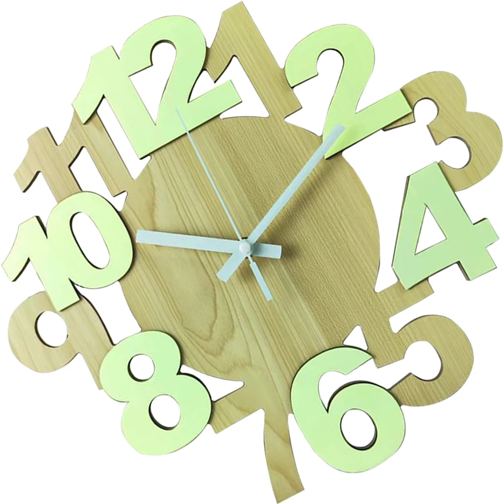 

Hollow Retro Digital Silent Bedroom Decorative Hanging Clock Wooden Non Bedroom Clock TickingVintage